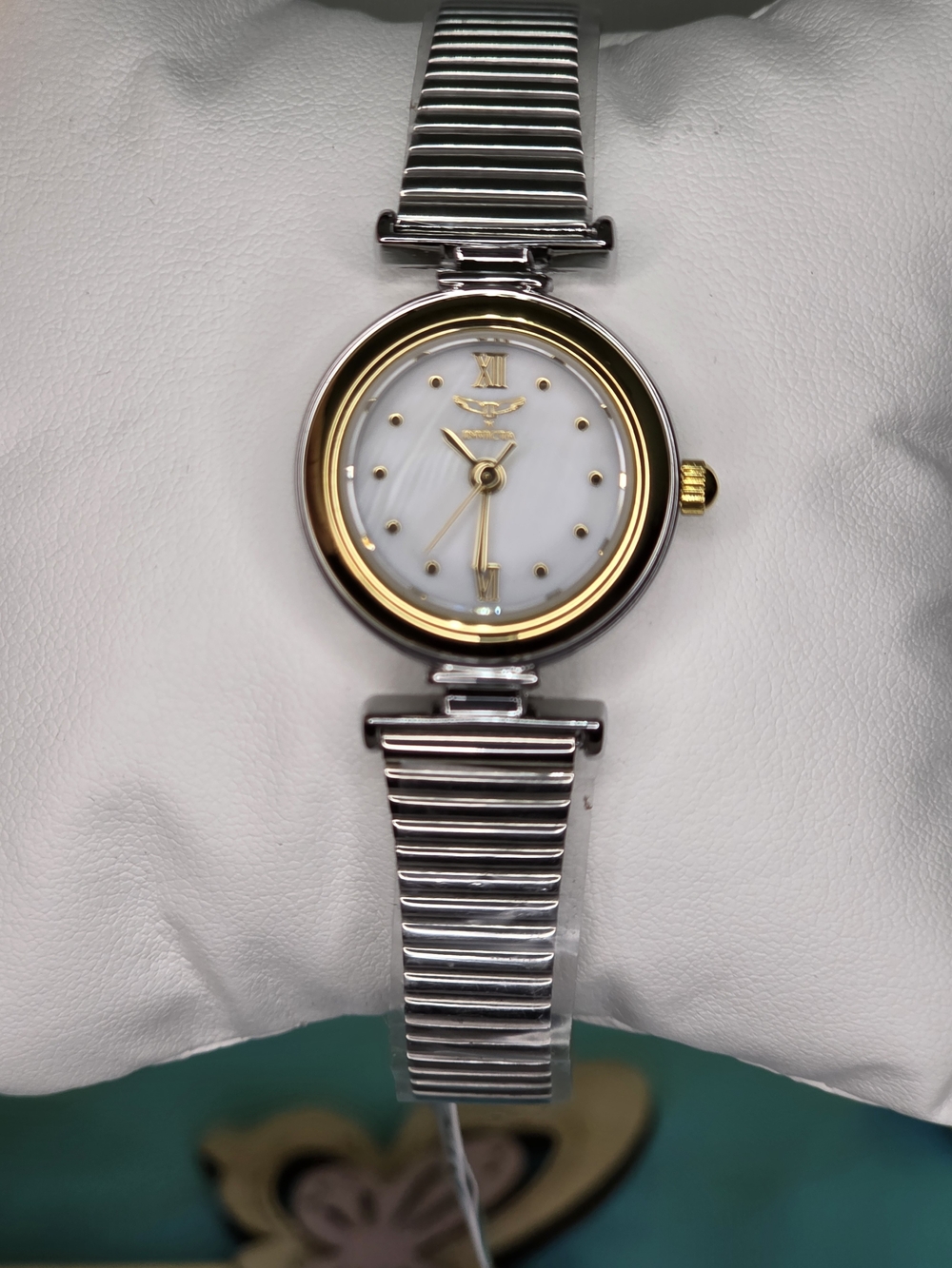 Invicta Two-Tone Silver and Gold Ladies Watch with Mother-of-Pearl Dial